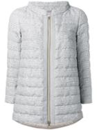 Herno Padded Zipped Jacket, Women's, Size: 44, Grey, Polyester/viscose/acrylic/feather