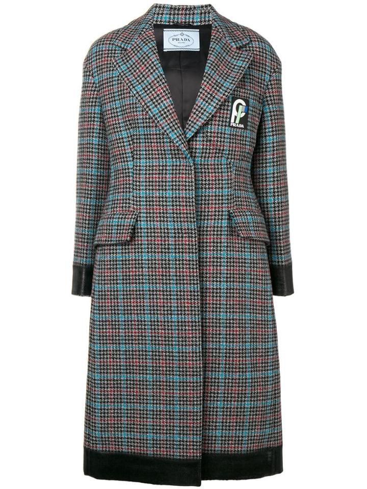 Prada Bow Detail Midi Coat - Grey