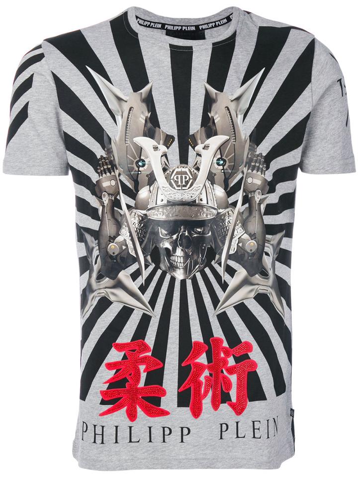 Philipp Plein - Skull Print T-shirt - Men - Cotton - L, Grey, Cotton