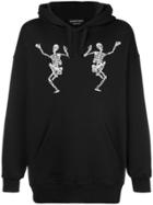 Alexander Mcqueen Dancing Skeleton Embellished Hoodie - Black