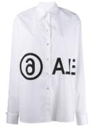 Mm6 Maison Margiela Oversized Logo Print Shirt - White