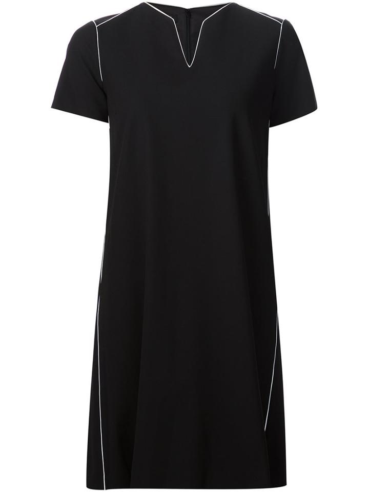 Lafayette 148 Shortsleeved Shift Dress, Women's, Size: Xl, Black, Acetate/polyester