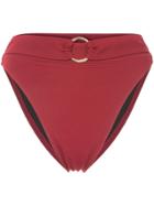 Suboo Belted High Leg Bikini Bottoms - Red