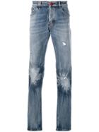 Philipp Plein Faded Effect Jeans - Blue