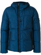 Stone Island - Hooded Jacket - Men - Feather Down/polyamide/polyurethane Resin/feather - S, Blue, Feather Down/polyamide/polyurethane Resin/feather