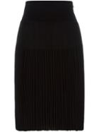 Givenchy Knee Length Pleated Skirt, Women's, Size: Medium, Black, Viscose