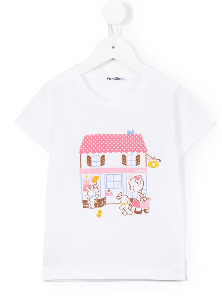 Familiar - House Print T-shirt - Kids - Cotton - 5 Yrs, White