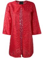 Emporio Armani - Long Fitted Jacket - Women - Cotton/polyamide/polyester - 44, Red, Cotton/polyamide/polyester