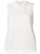 Giamba Embroidered Sleeveless Vest Top - White