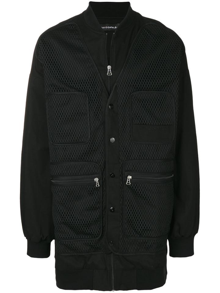 David Catalan Oversized Bomber Jacket - Black