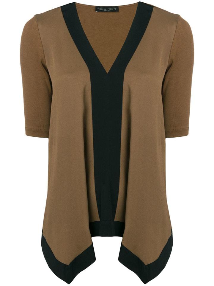 Fabiana Filippi Drape Panelled Blouse - Brown
