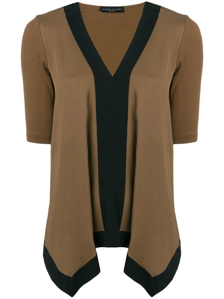 Fabiana Filippi Drape Panelled Blouse - Brown