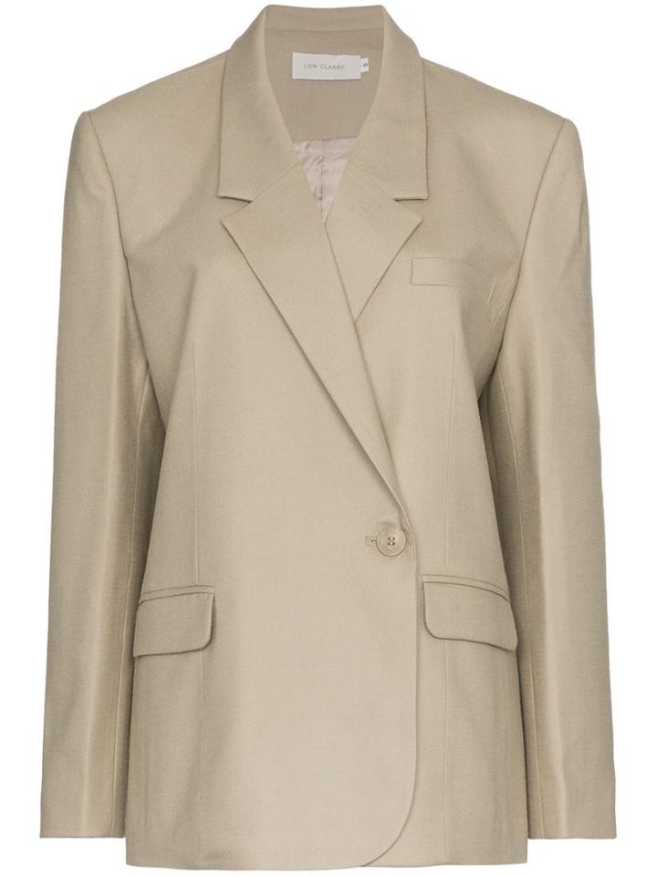 Low Classic One Button Down Double-breasted Blazer - Brown
