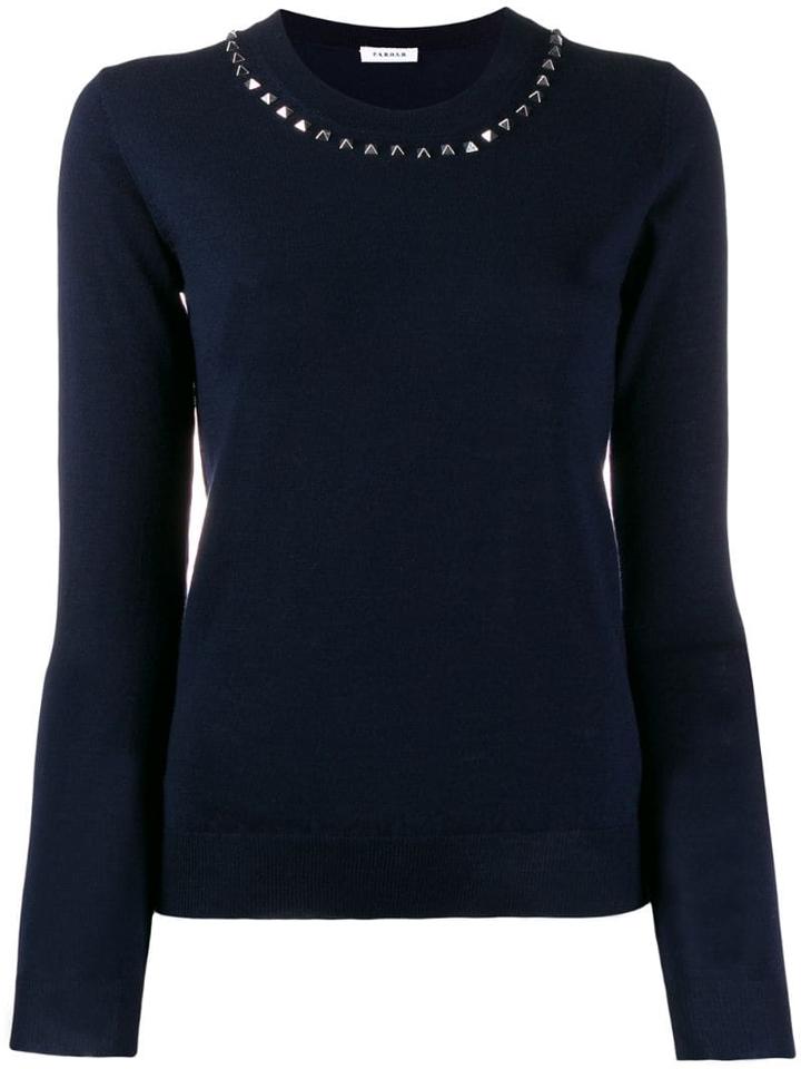 P.a.r.o.s.h. Stud Embellished Jumper - Blue
