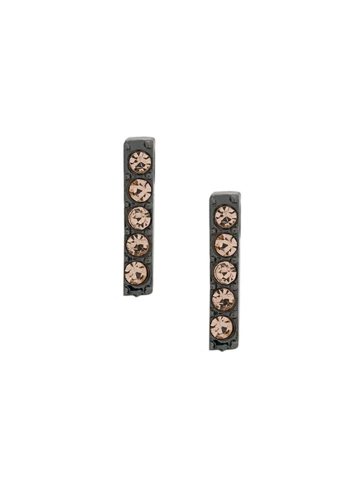 Federica Tosi Crystal Bar Studs - Pink