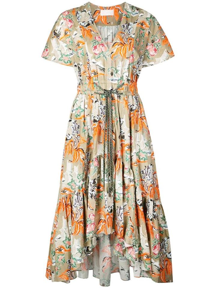 Peter Pilotto Floral Asymmetric Dress - Green