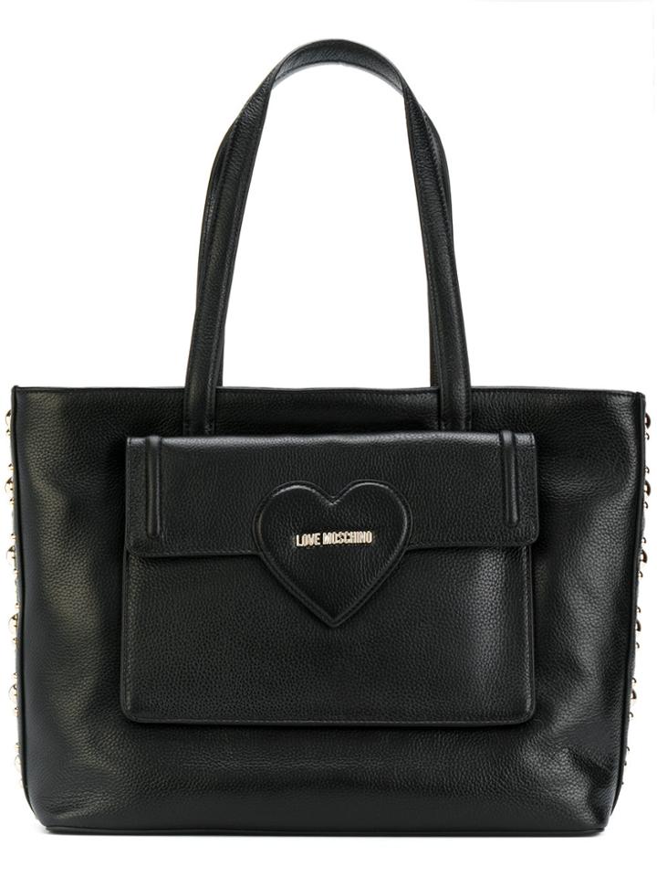 Love Moschino Silver Studded Tote Bag - Black