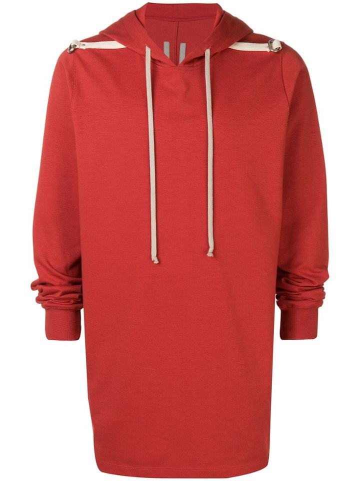 Rick Owens Long-length Hoodie - Red