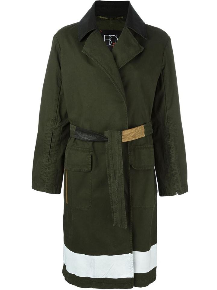Bazar Deluxe Contrast Stripe Belted Coat
