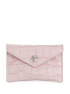 Alexander Mcqueen Crocodile Embossed Envelope Card Case - Pink