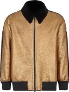 Fendi Graphic Logo Bomber Jacket - Gold