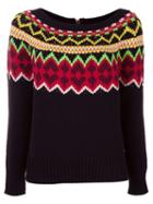 Twin-set Fair Isle Knit Jumper, Women's, Size: Medium, Black, Acrylic/polyester/wool