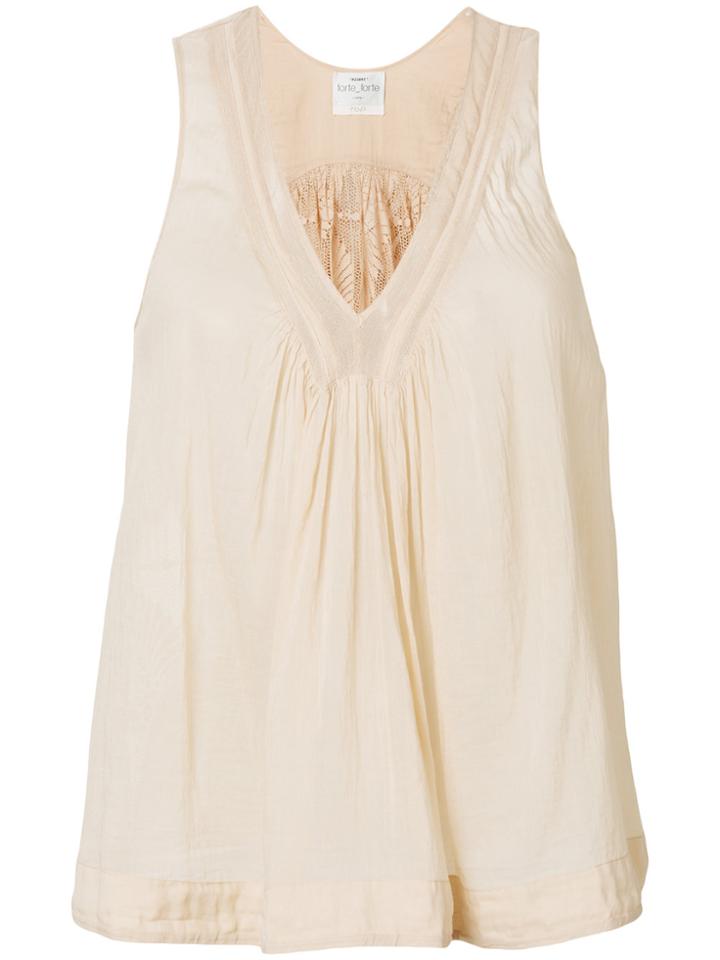 Forte Forte Lace Back Tank Top - Nude & Neutrals