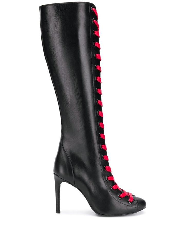 Maison Ernest Lola Patent Lace Up Boots - Black