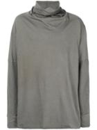 Lost & Found Rooms - Draped Neck Longsleeved T-shirt - Men - Cotton - L, Grey, Cotton