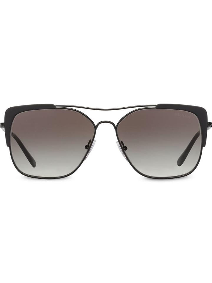 Prada Eyewear Aviator Frame Sunglasses - Black