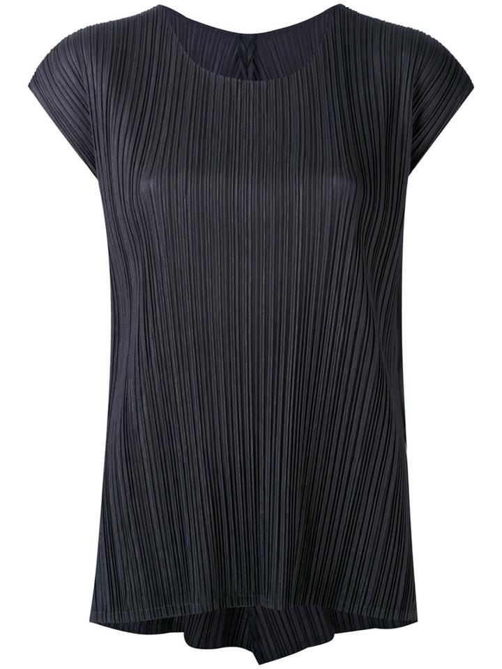Pleats Please By Issey Miyake - Pleated Top - Women - Polyester - 3, Blue, Polyester