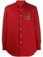 Raf Simons Logo Patch Shirt - Red