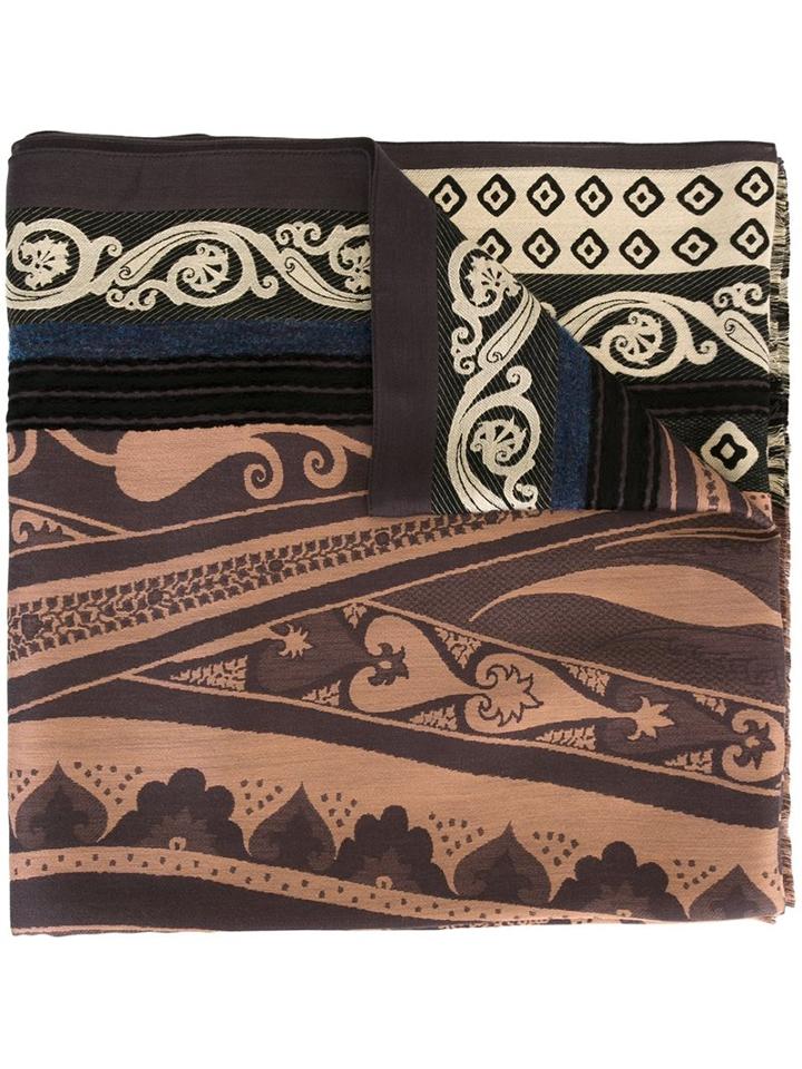 Etro Floral Geometric Scarf, Men's, Silk/polyamide/wool/viscose