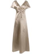 Barbara Casasola Gathered Chest Gown, Women's, Size: 40, Nude/neutrals, Silk