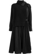 Sacai Sacai 1804149 002 Black X Black Wool/polyester/polyester/cotton