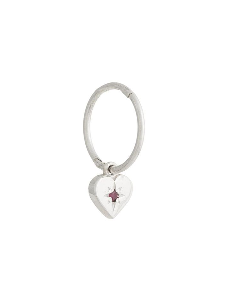 Meadowlark Ruby Heart Hoop Earring - Metallic