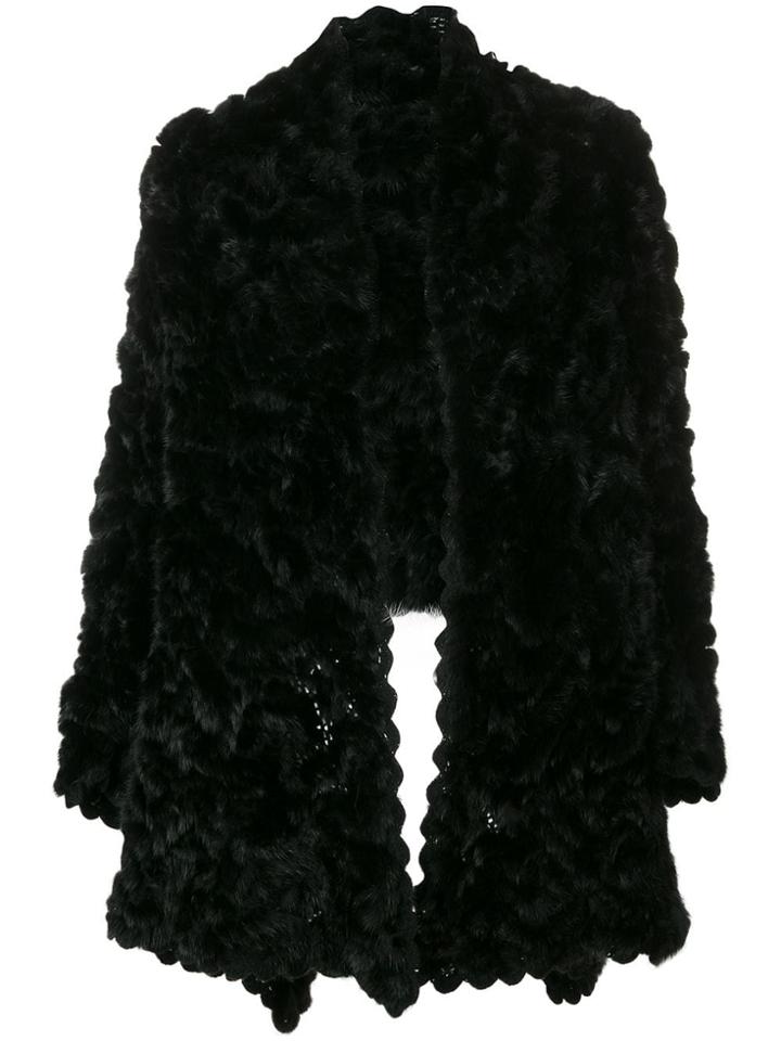 A.n.g.e.l.o. Vintage Cult 1990's Fur Waterfall Jacket - Black