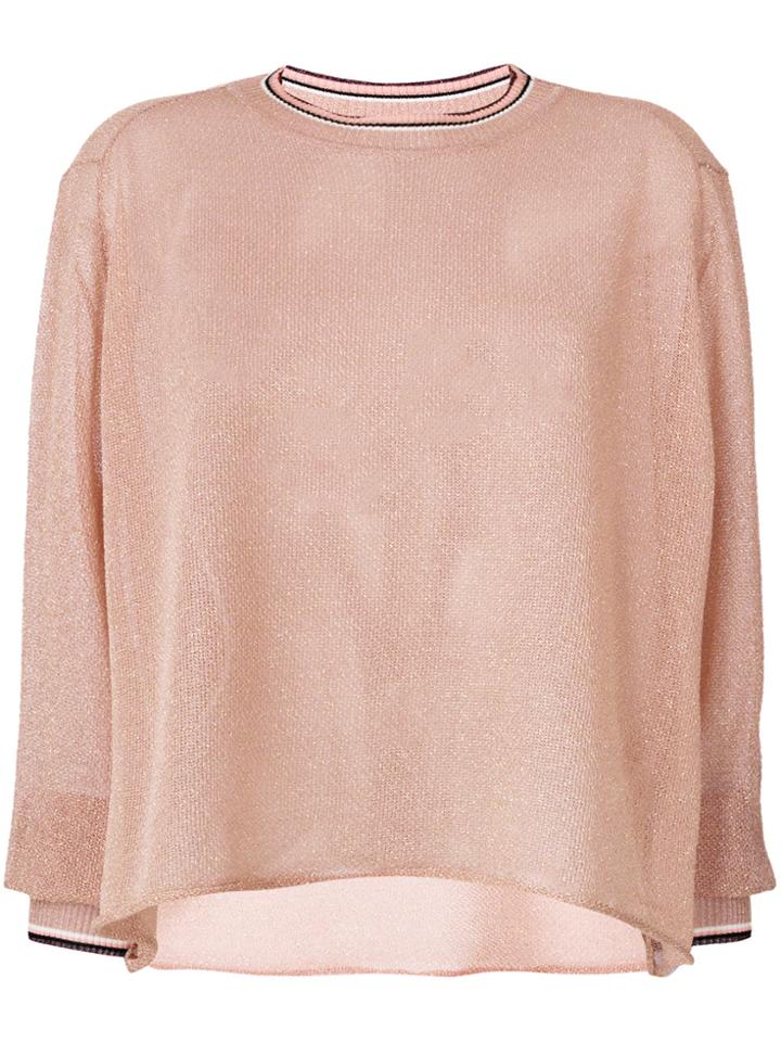Forte Forte Sheer Glitter-effect Top - Pink & Purple
