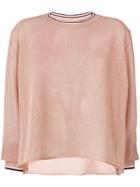 Forte Forte Sheer Glitter-effect Top - Pink & Purple