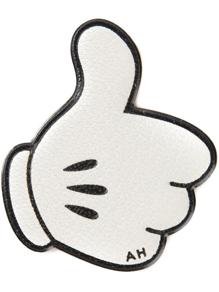 Anya Hindmarch Mickey Thumbs Up Leather Sticker - Grey