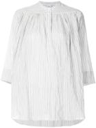 Aspesi Seersucker Collarless Shirt - White