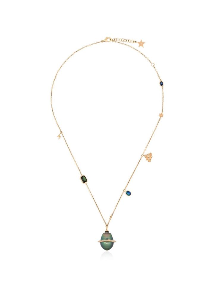 Bibi Van Der Velden Planet Pendant Necklace - Rose Gold