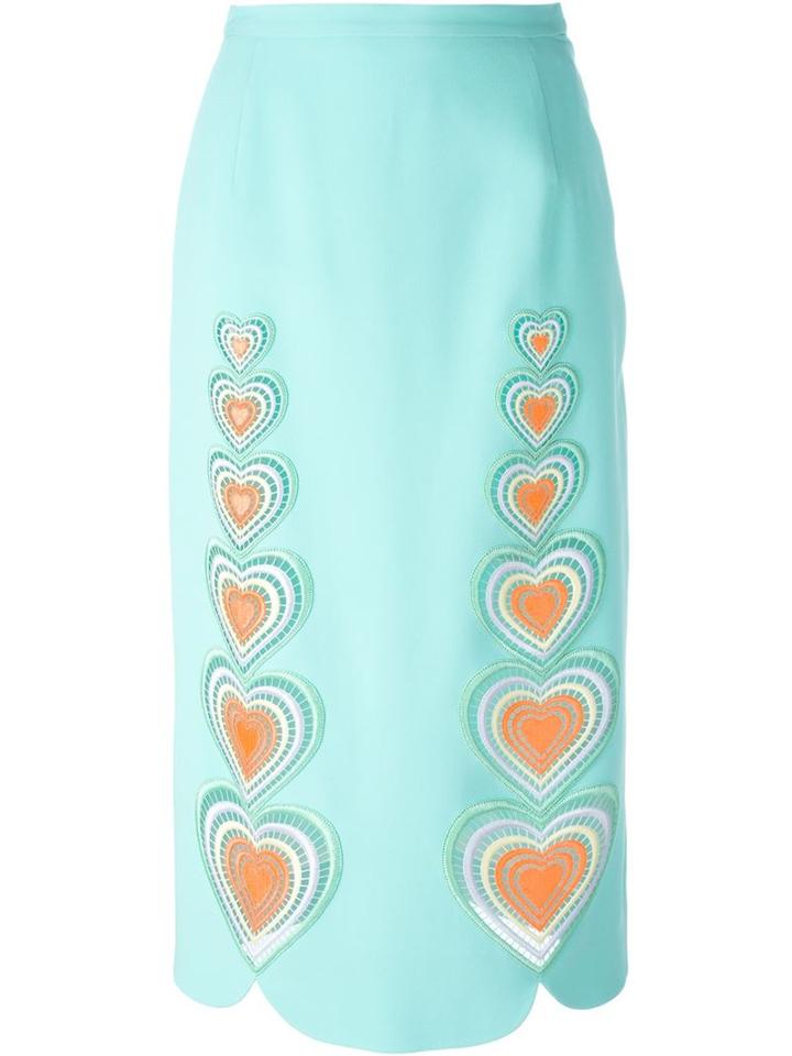 Christopher Kane Macrame Heart Skirt, Women's, Size: 8, Blue, Acetate/polyamide/viscose/polyester