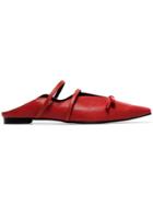 Yuul Yie Yuul Abel Flt Lthr Ptoe Slppr Bows - Red