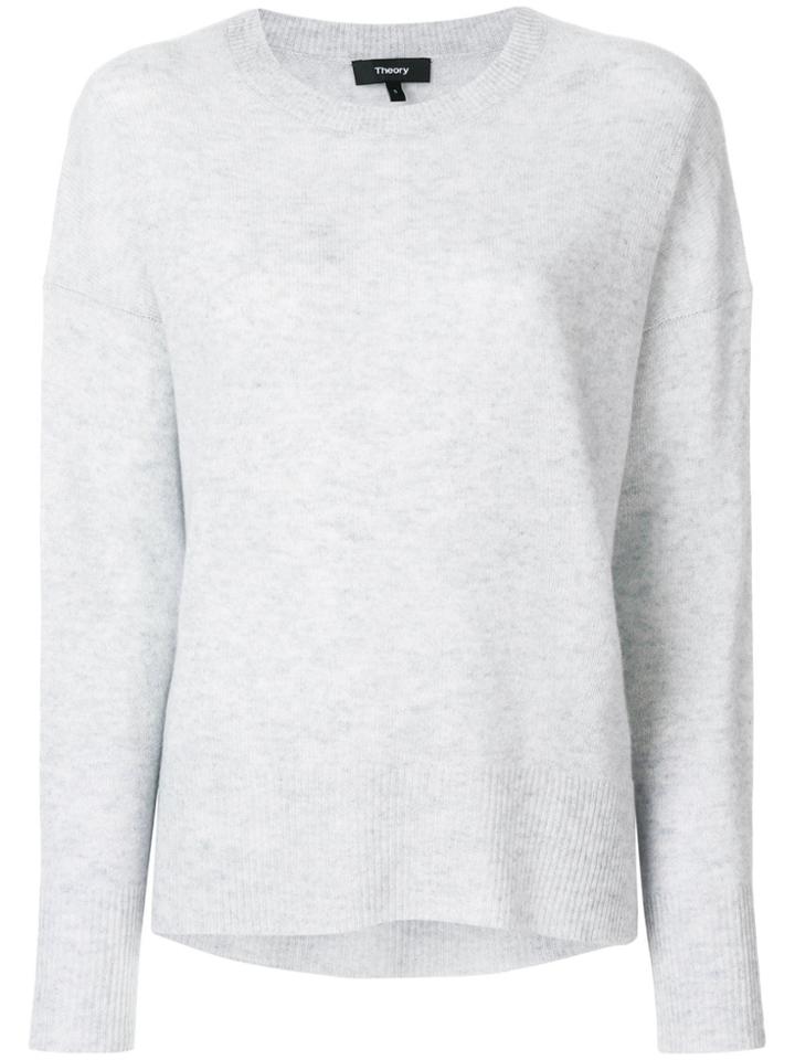Theory Side-slit Cashmere Jumper - Grey