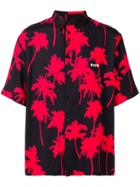 Msgm Palm Tree Shirt - Black