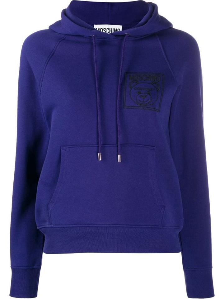 Moschino Embroidered Teddy Bear Hoodie - Purple