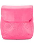 Chanel Vintage Line Cc Stitch Backpack - Pink & Purple