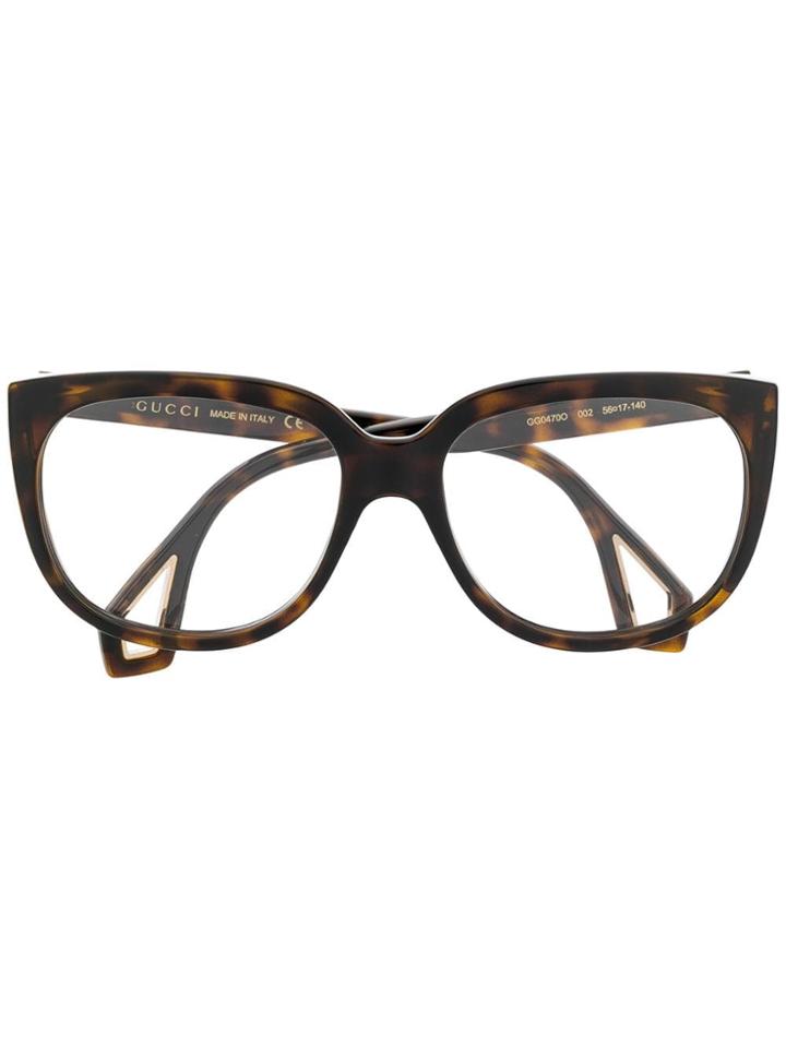 Gucci Eyewear Double-framed Glasses - Brown