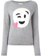 Chinti And Parker Heart Emoji Sweater, Women's, Size: Small, Grey, Cashmere
